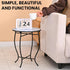 Weogot 14 Round Side Table, Patio Accent Weather Resistant Metal Side Table for Livingroom Patio Balcony Yard Porch
