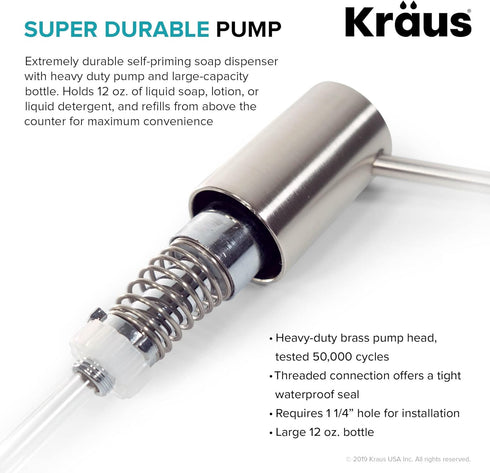 KRAUS Kitchen Soap and Lotion Dispenser, Chrome, KSD-41CH