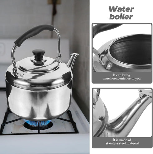 Alipis Stovetop Tea Kettle, 4L Stainless Steel Whistling Water Kettle with Cool Handle