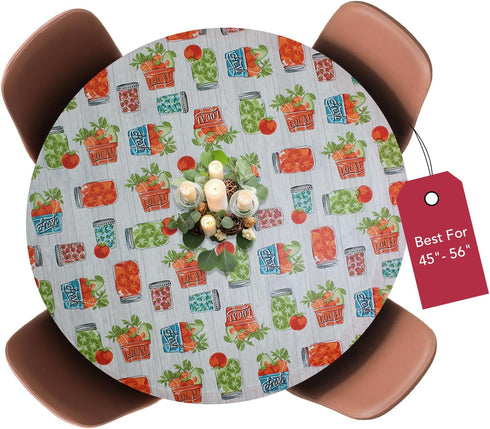 Covers For The Home Deluxe Elastic Edged Flannel Backed Vinyl Fitted Table Cover - Garden to Table Pattern