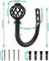 2 Pack Curtain Holdbacks, ULIFESTAR U Shaped Wall Mounted Tieback Hooks for Home Decor (Black)