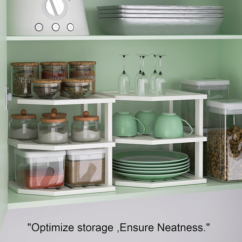 3 Shelf(2 Pack),Dish Countertop VERTORGAN Tier Bamboo Corner Drying Rack,Plate Organizer,Kitchen Spice Rack
