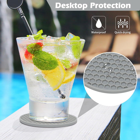 TWTLi Set 6,Coasters Decor(6 Coasters of for Drinks,Coffee Table Decor Coaster with Holder,Suitable for Kinds