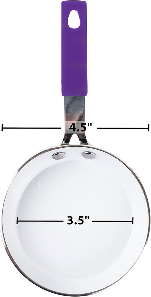 Good Living 3.5" Fast-Heating Aluminum Single-Egg Pan, 1-Pack, Colors Vary