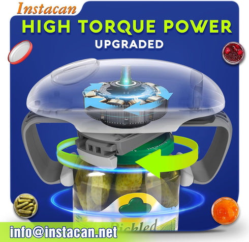 Higher Torque One Touch Electric Jar Opener, Easy Remove Almost Any Size Lid with Auto-Off, Powerful for Weak Hands and