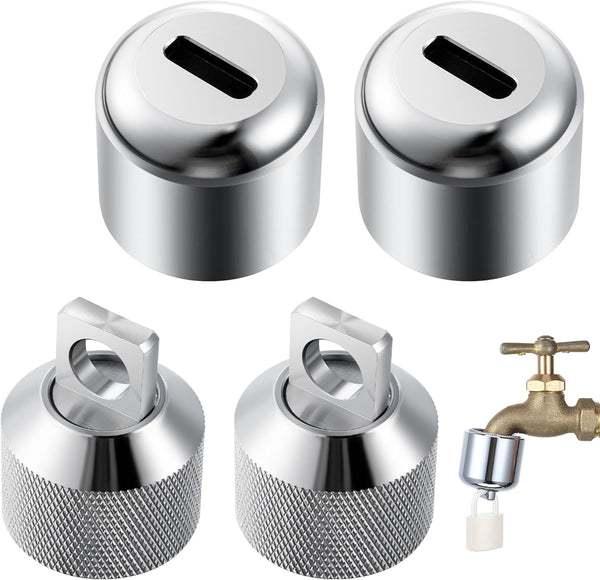 2 Pack Water Spigot Lock, Brass Hose Bib Lock for 3/4 Inch