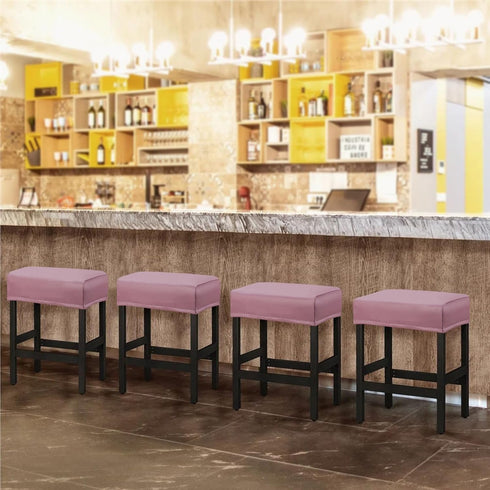 2 Pack Counter YISUN Stool Covers Rectangle - Stretch Oilproof Waterproof PU Bar Stool Covers Saddle Seat Pub Vanity