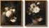 VIYYIEA Set of 2 Vintage Floral Framed Wall Art, Retro White Flowers Canvas Prints for Bathroom Bedroom Kitchen