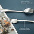 SANTUO Stainless Steel Dinner Forks Set - 12PCS Salad Forks Silverware with Round Handle, Dishwasher Safe