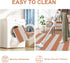 OJIA 24"x35" Front Door Mat, Cotton Woven Washable Orange Striped Porch Rug for Indoor Outdoor