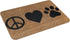 Welcome Mats for Front Door Outdoor Entry, Peace Love Pawprint Doormat, Non-Slip Mat, 17 x 30 Inch