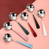 18/10 Round Head Stainless Steel Soup Spoons, Modern Thick Short Handle Korean Spoon, Set of 5, 6.3 Inch