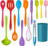LIANYU 14 Pcs Silicone Cooking Utensils Set with Holder, Heat Resistant Kitchen Tools Includes Spatula, Spoon, Turner,