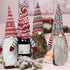 Doiaz 4 Pack Wine Covers Christmas Gnome Handmade Tomte Swedish Wine Bottle Toppers Decorative Santa Scandinavian Gift