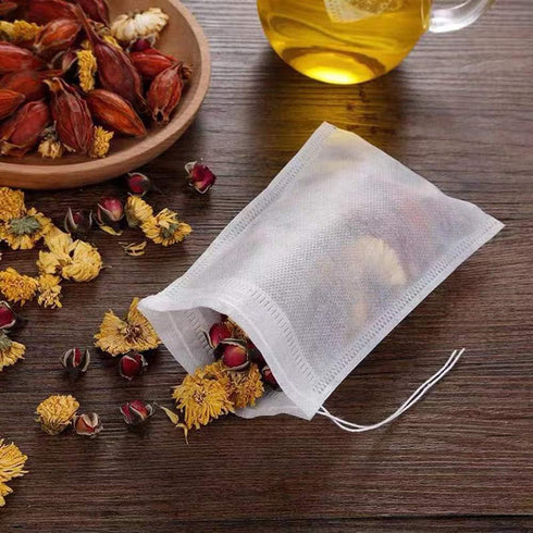 400 pcs Tea Filter Bags, Disposable Empty Cotton Drawstring Seal Filter for Loose Leaf Tea