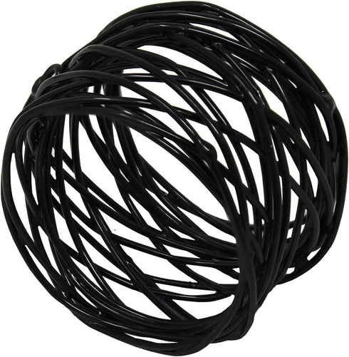 Handmade Round Black Mesh Napkin Rings Holder - Set of 6 for Dining Table Parties Everyday