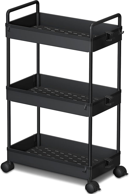 Ronlap 3 Tier Slim Rolling Storage Cart with Wheels Plastic Utility Cart