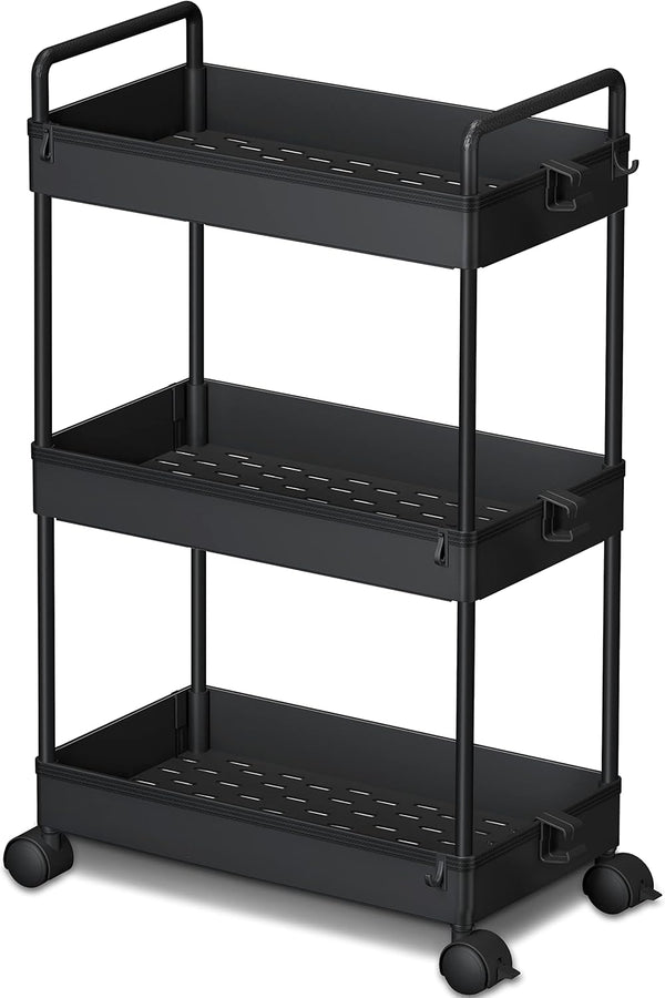 Ronlap 3 Tier Slim Rolling Storage Cart with Wheels Plastic Utility Cart