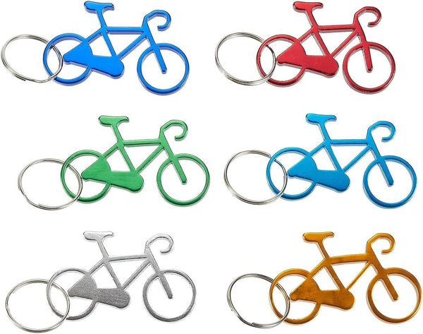 Juvale Keychain Bottle Opener - 12-Pack Bicycle Bike Portable Metal Openers for Wedding Party Favor in 6 Colors