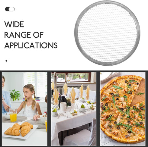 SOLUSTRE Nonstick Bakeware Pizza Screen, 8 Inch Aluminum Round Crisper Tray, Seamless Non Stick Kitchen Tool