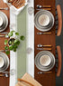 Futuregrace 36 inches Sage Green Stripe Table Runners Long, Linen Boho Table Runner Farmhouse Dresser