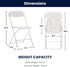 Commercial Set BTEXPERT White Plastic Folding Chair Steel Frame High Capacity Event Chair Lightweight for Office
