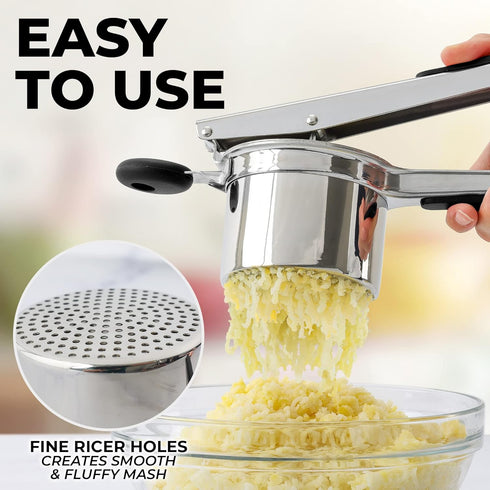 15oz Zulay Kitchen Large Potato Ricer, Heavy Duty Stainless Steel Potato Masher and Ricer for Mashed Potatoes, Mashed