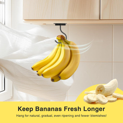 Counter, 1 Pack bussdis Banana Hook Under Cabinet - Adhesive Banana Hanger Under Metal Banana Holder Stand for Hanging