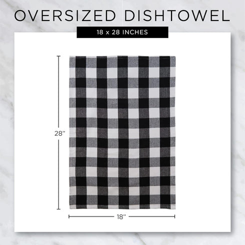 DII Fall Basics Kitchen Dishtowel Collection, 2 Count, Printed & Plaid Fall Dish Towel Set, 18x28, Autumn Leaves