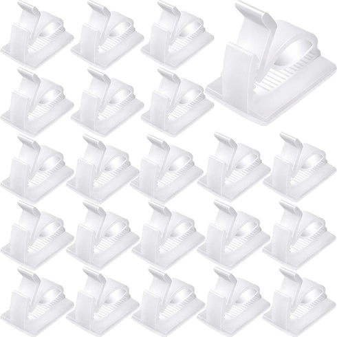 120 Pieces Outdoor Cable Clips, Adhesive Wire Holder Organizer for Christmas Fairy Lights, Medium, White
