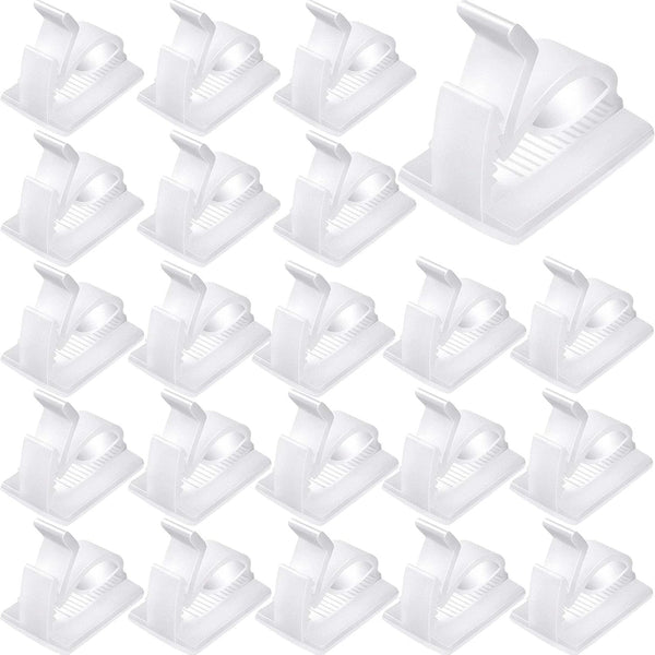 120 Pieces Outdoor Cable Clips, Adhesive Wire Holder Organizer for Christmas Fairy Lights, Medium, White