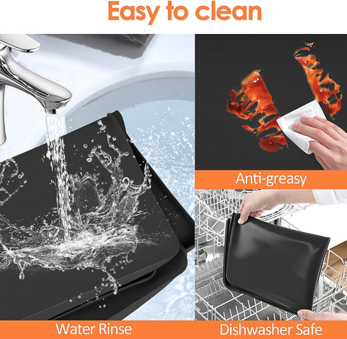 Heavy Duty Silicone Coffee Maker Mat with Lip, 19.7'' x 15'' for Countertops