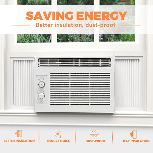 GCGOODS Window Air Conditioner Side Panels with Frame, Adjustable Kit for 8,000 BTU Units