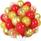 60 Pieces Red and Gold Balloons, 12 Inch Ruby Red Metallic Chrome and Pearl Gold Confetti for Party Decoration