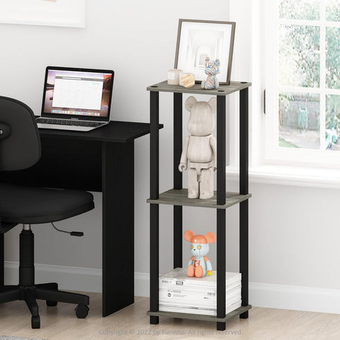2-Pack, Furinno Simplistic End Table, French Oak/Black