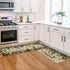Artoid Mode Leaves Holly Merry Christmas Kitchen Mats - Set of 2 Low-Profile Winter Decor Rugs for Floor