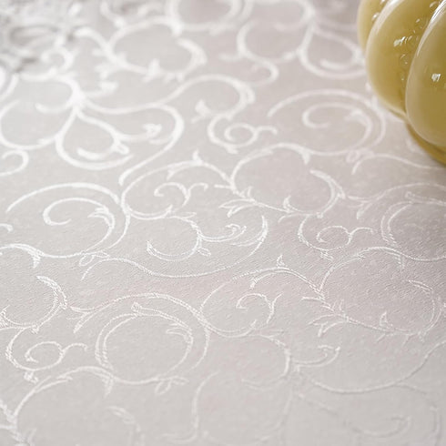 24 Inches Lace Elegant White Jacquard Round Doily Tablecloth Small Overlay Table Topper Dresser Scarf for Home Kitchen