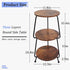 3 Small Round Side Table- Tier End Table with Storage Shelf, Slim Industrial Coffee Table for Small Spaces, Living