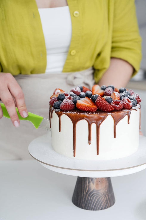 10 Inch/12 Inch Stainless Steel Cake Knife, Plastic Handle Baking Pastry Spatulas, Serrated Bread Knife