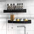 Wisfame Black,40cm 8 2 Pack Shower Caddy Adhesive Shower Shelve with Large Capacity, Quick-Dry Metal Bathroom Shelves