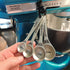 Amazing Woman Measuring Spoon Set, Decorative Kitchen Accessories, 4 Spoons, Engraved Pewter and Silver Enamel