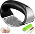 Garlic Press Rocker | Stainless Steel Garlic Mincer Crusher | Professional Kitchen Gadgets with Ergonomic Handle