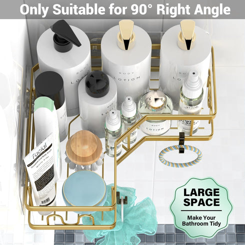 3Pack Corner Shower Caddy Bathroom Organizer: Adhesive Shower Rack Bathtub Shelves - No Drilling Shower Shelf