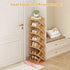 Closet (Nature-6 YYW Bamboo Shoe Rack for Entryway,Installation-Free and Foldable Vertical Shoe Storage Organizer,Free