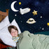 3Pcs 3D FJS Rocket Spaceship Outer Space Wall Decor, Cute Wall Sculptures for Boys Room Decor, Astronaut Galaxy Nursery