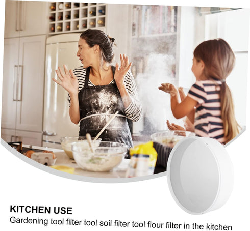 Round Sifter - 1pc Plastic Flour Sieve, Stainless Steel Colander, Ultra Fine Mesh Strainer