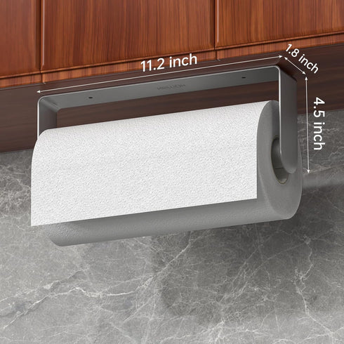 SUS304 2 Pack Mbillion Kitchen Paper Towel Holder Under Cabinet Wall Mount and Self-Adhesive Paper Towel Rack Premium