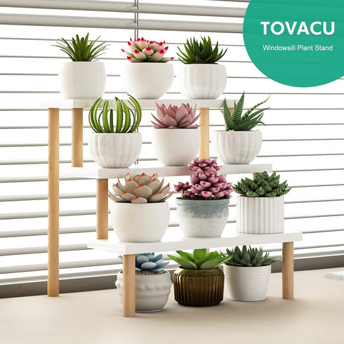 3 Countertop Windowsill Plant Stand Shelf Tiers Desktop Organization and Storage Shelf Bathroom Corner Cupcake Display