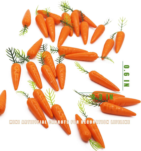 30 Tuxiaobu Mini Artificial Fake Carrots, Plastic Foam Carrot Photography Prop Ornament, Pcs
