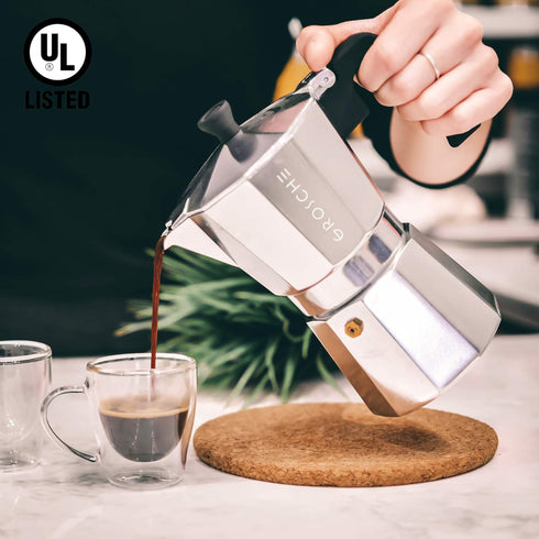 GROSCHE Milano Moka Pot | 3 Espresso Cup - 5 oz | Stovetop Espresso Percolator & Coffee Maker
